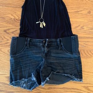 Isabel Maternity Black Jean Shorts